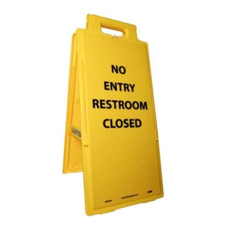 National Marker Co Heavy Duty Floor Stand - No Entry Restroom Closed HDFS206